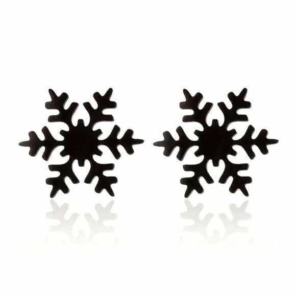 Snowflake Stainless Steel Stud Small Earrings 1 pair choose color #1147 - Picture 7 of 7